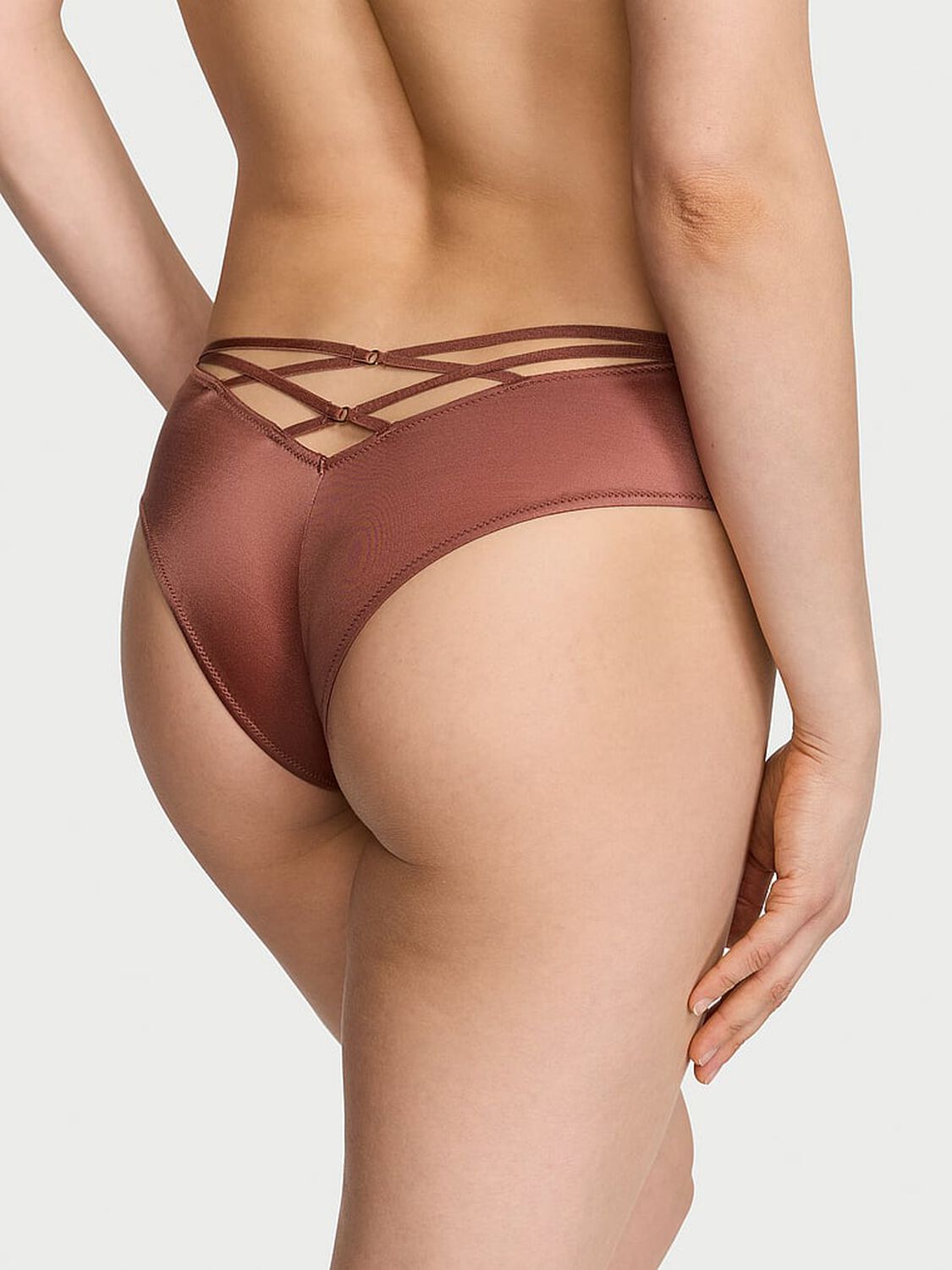vs Very Sexy Strappy Back High-Leg Cheeky Panty Clay 2 of 3 