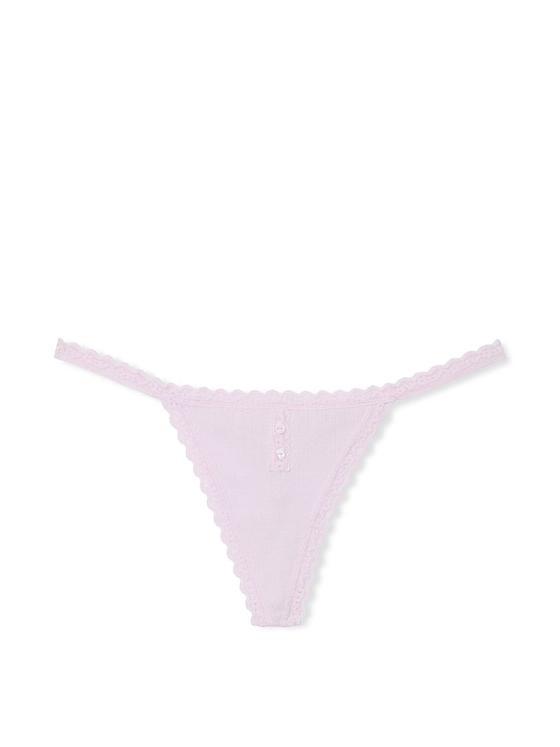 vs The Lacie Cotton Pointelle Lace-Trim V-String Panty 3 of 3 