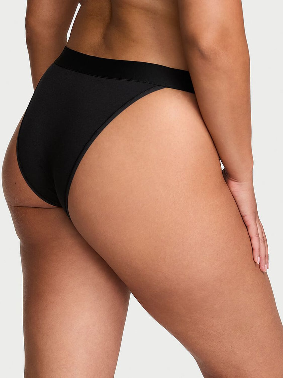 vs Cotton Logo Cotton Shine Patch 90s Brief Panty Black 2 of 3 