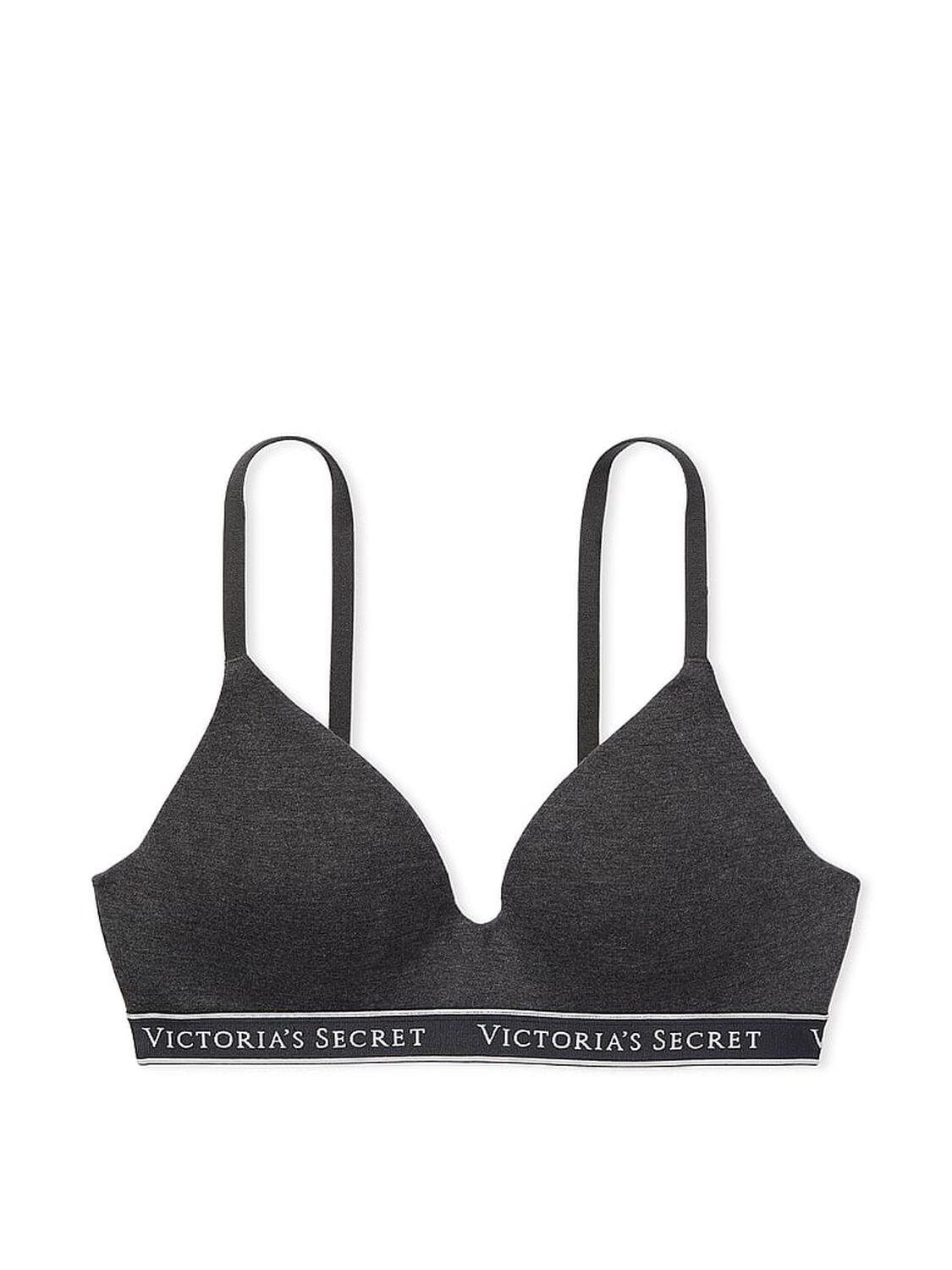 vs The T-Shirt Lightly Lined Cotton Wireless Bra Charcoal Heather Grey 3 of 3 