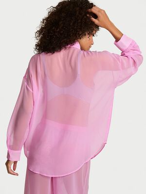 Chiffon Button-Front Shirt