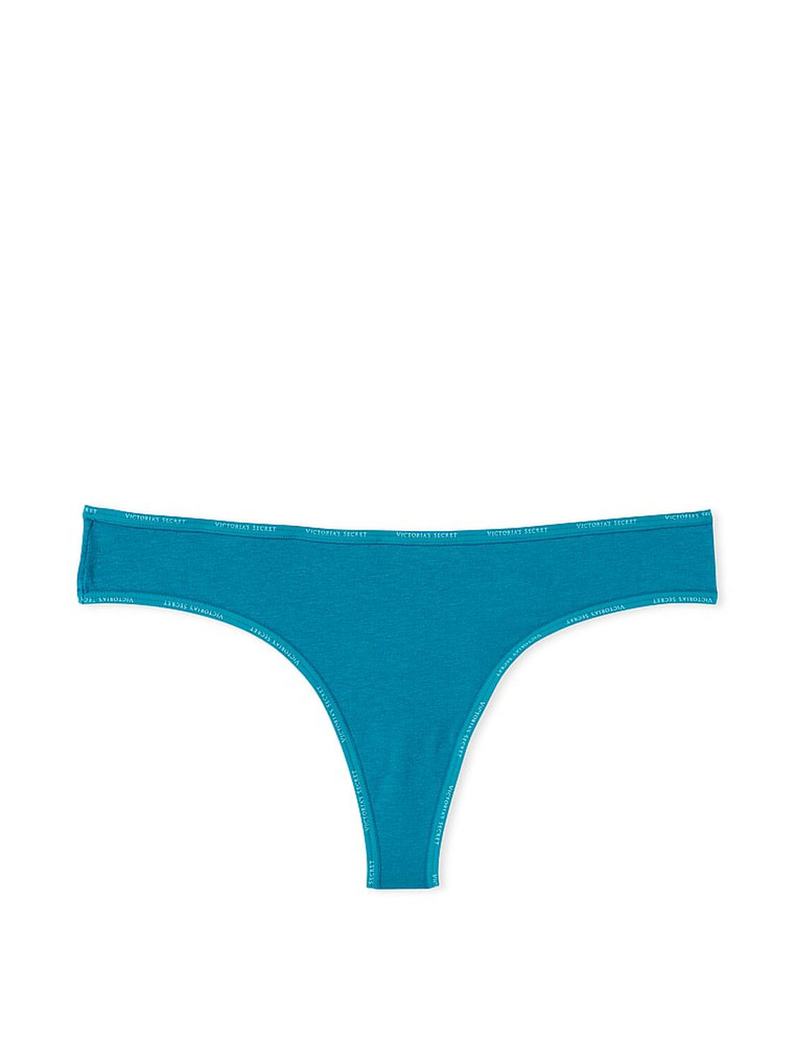 vs Cotton Logo Trim Cotton Thong Panty Evening Tide 3 of 4 