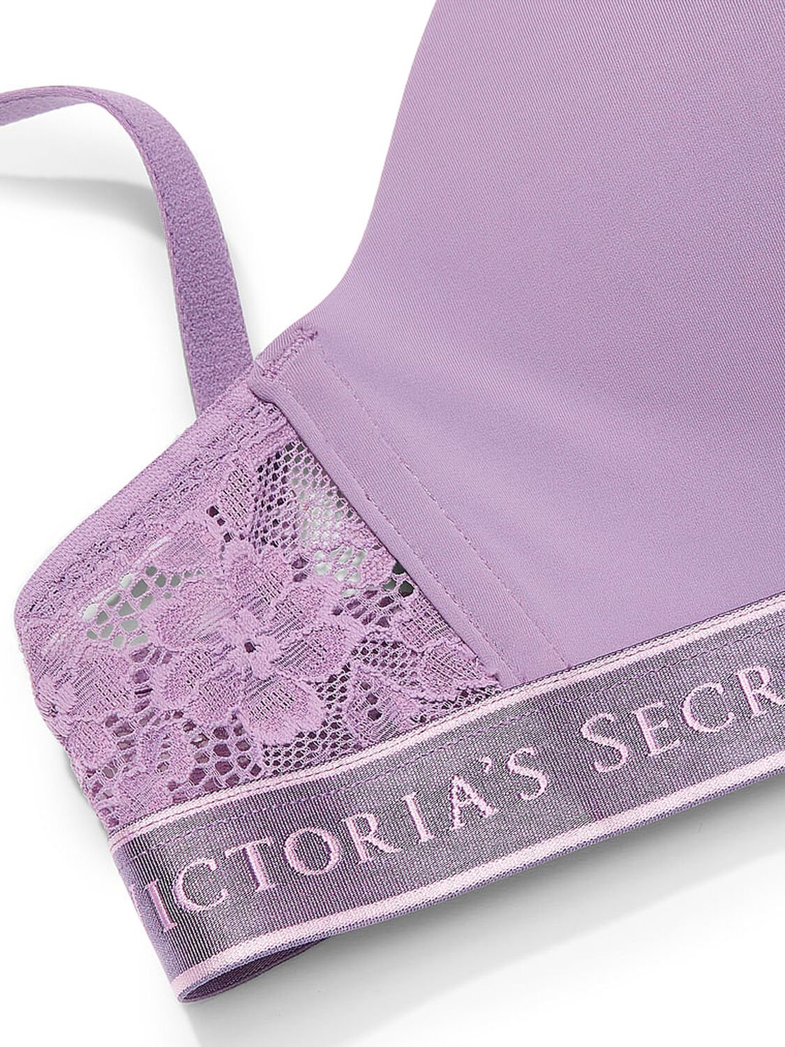 vs The T-Shirt Lightly Lined Wireless Lace-Trim Bra Frozen Plum 4 of 4 