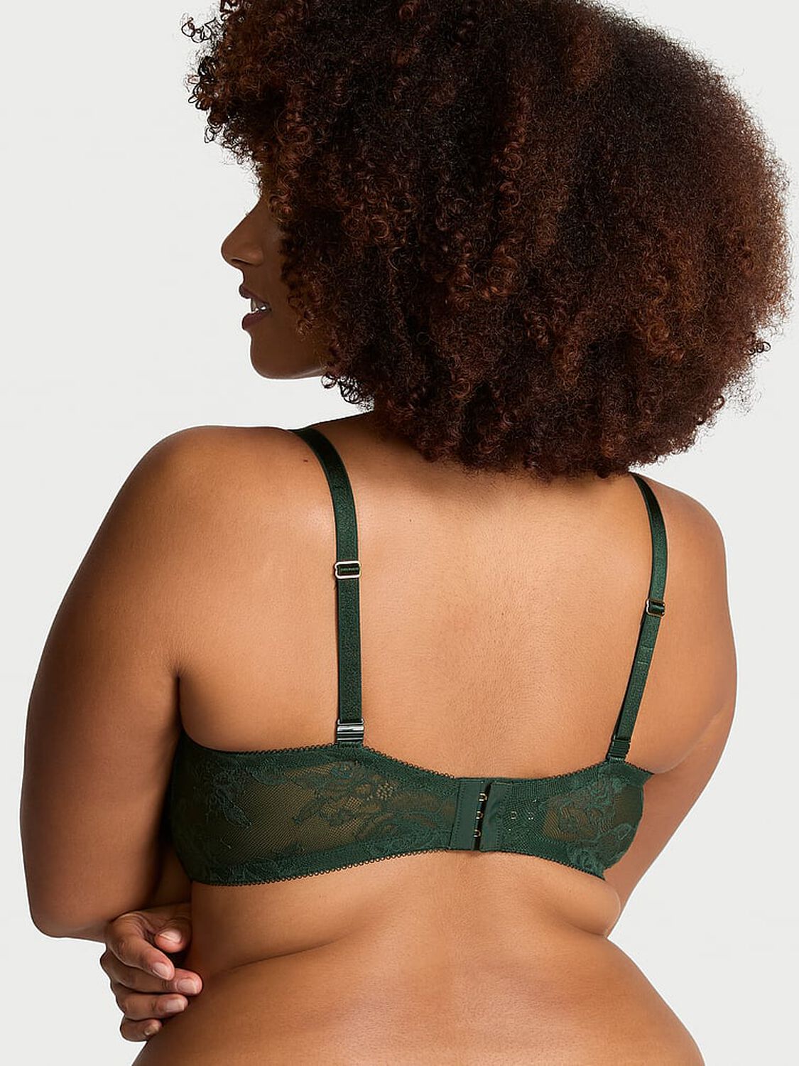 vs Very Sexy Bombshell Add-2-Cups Rose Lace Push-Up Bra Botanical Green 2 of 3 