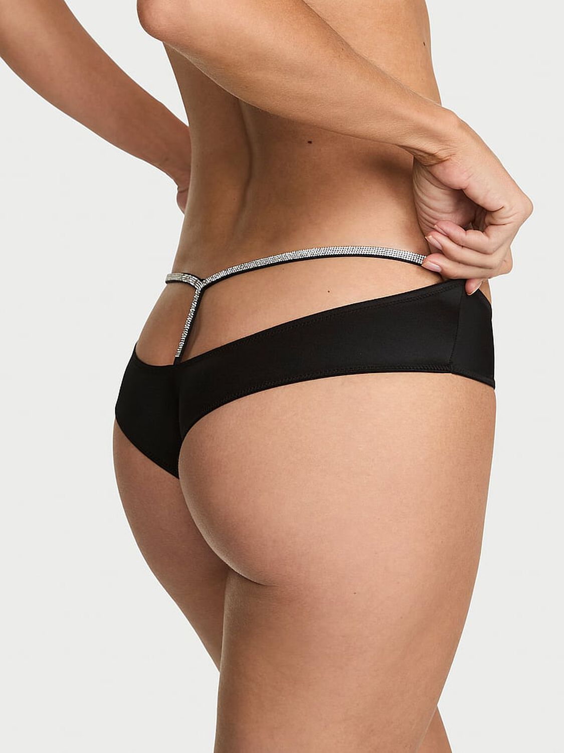 vs Very Sexy Shine Script Low-Back Cheeky Panty Black 2 of 3 