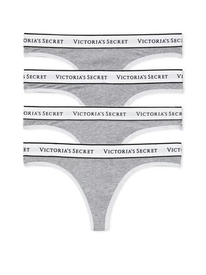 4-Pack Logo Cotton Thong Panties