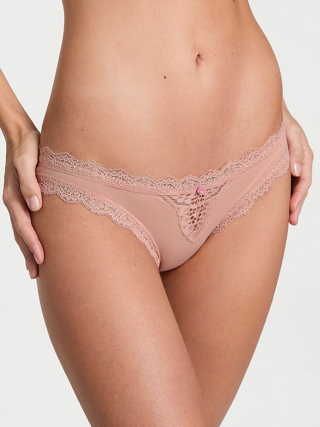 vs Dream Angels Lace-Trim Bikini Panty Macaron 1 of 3 