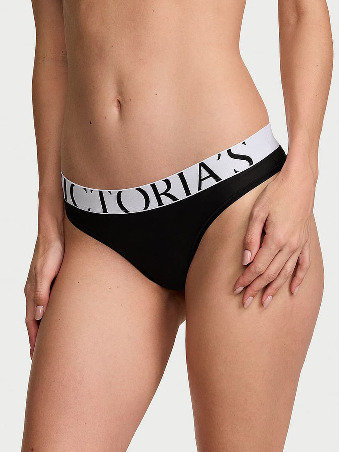 vs Cotton Cool Thong Panty Black 1 of 3 