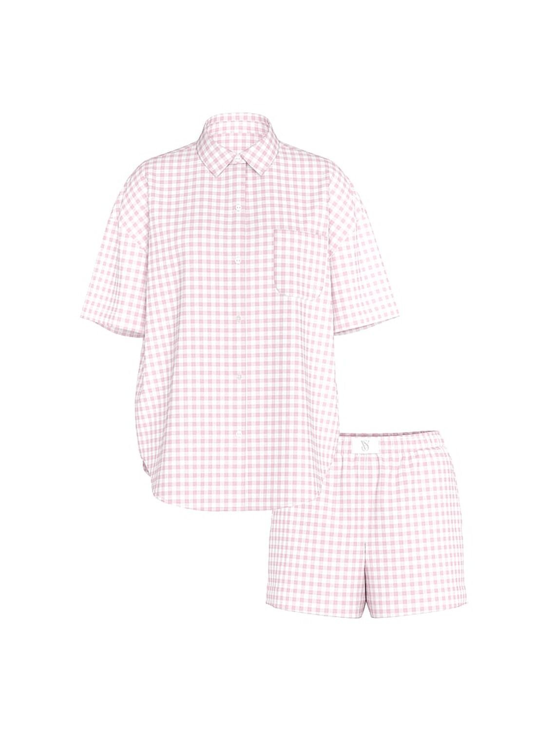 vs Victoria's Secret Modal-Cotton Short Pajama Set Pink Gingham 3 of 3 