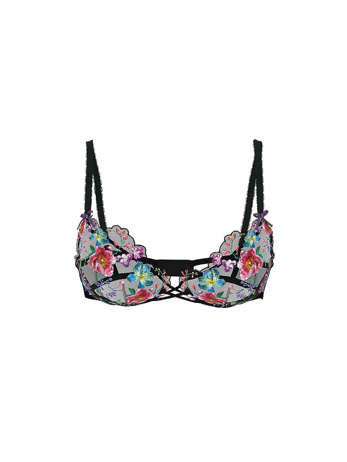 vs Very Sexy Dark Blossom Embroidery Unlined Low-Cut Demi Bra Dark Blossom 3 of 3 