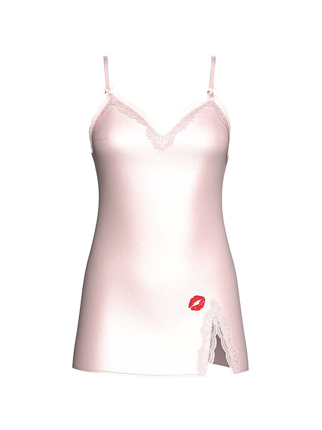 vs Victoria's Secret Tease Satin Lace-Trim Mini Slip Dress Angel Pink 3 of 3 