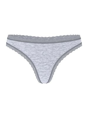Cotton Lace-Waist Thong