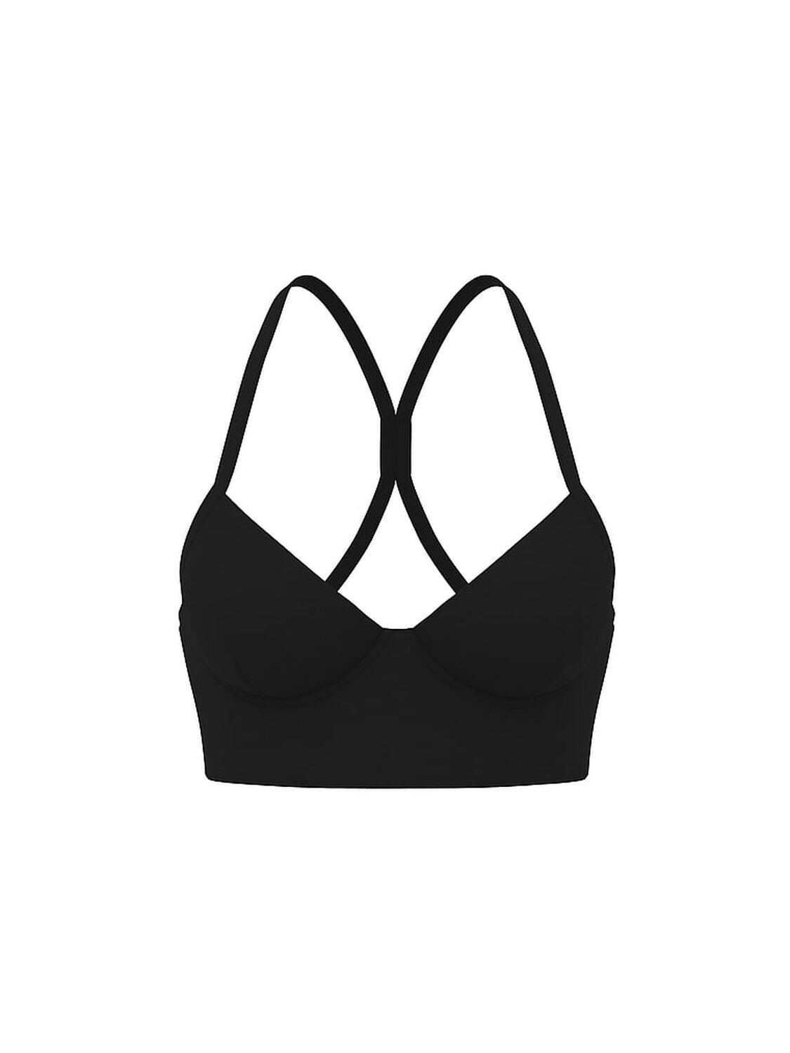 vs Vsx VSX LUXMarl&trade; Racerback Sports Bra Heather Black 3 of 3 