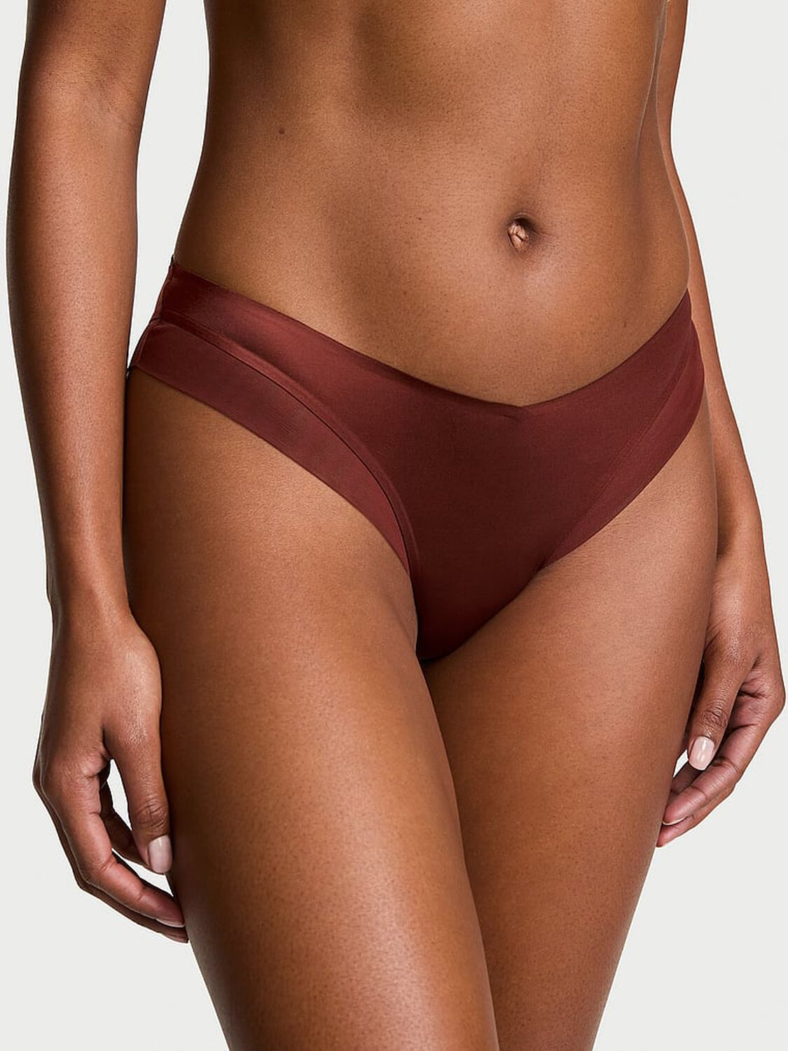 vs Very Sexy Sheer Reveal Mesh-Trim Strappy-Back Cheeky Panty Dark Chili 1 of 4 