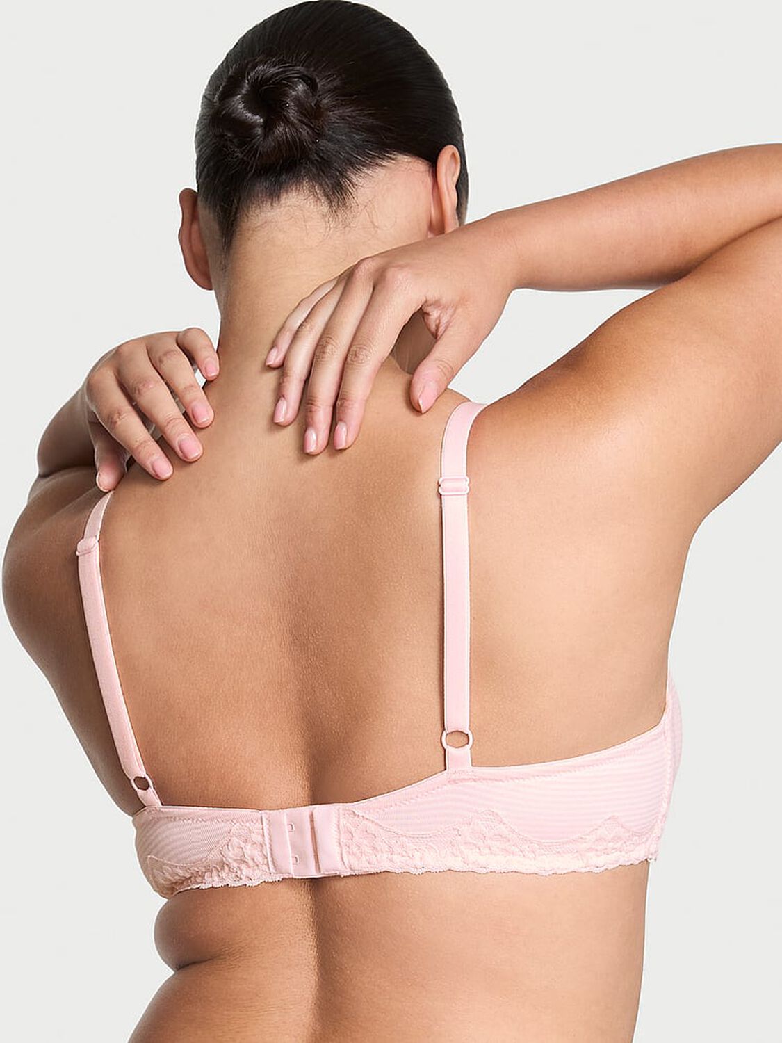 vs The T-Shirt Cotton Shadow Stripe Lightly Lined Wireless Bra Angel Pink 2 of 3 