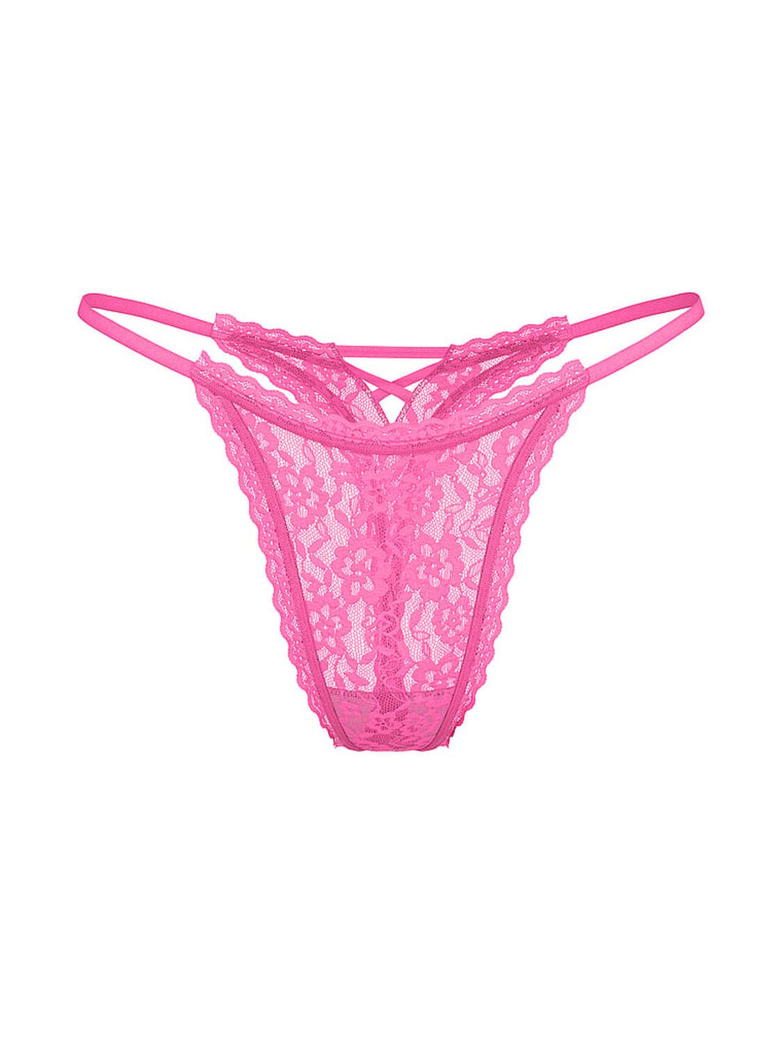 vs The Lacie Blossom Lace Strappy-Back String Thong Panty Ultra Pink 3 of 3 