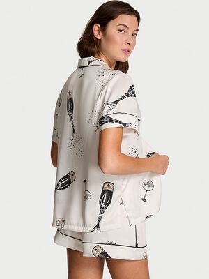 Glazed Satin Short Pajama Set