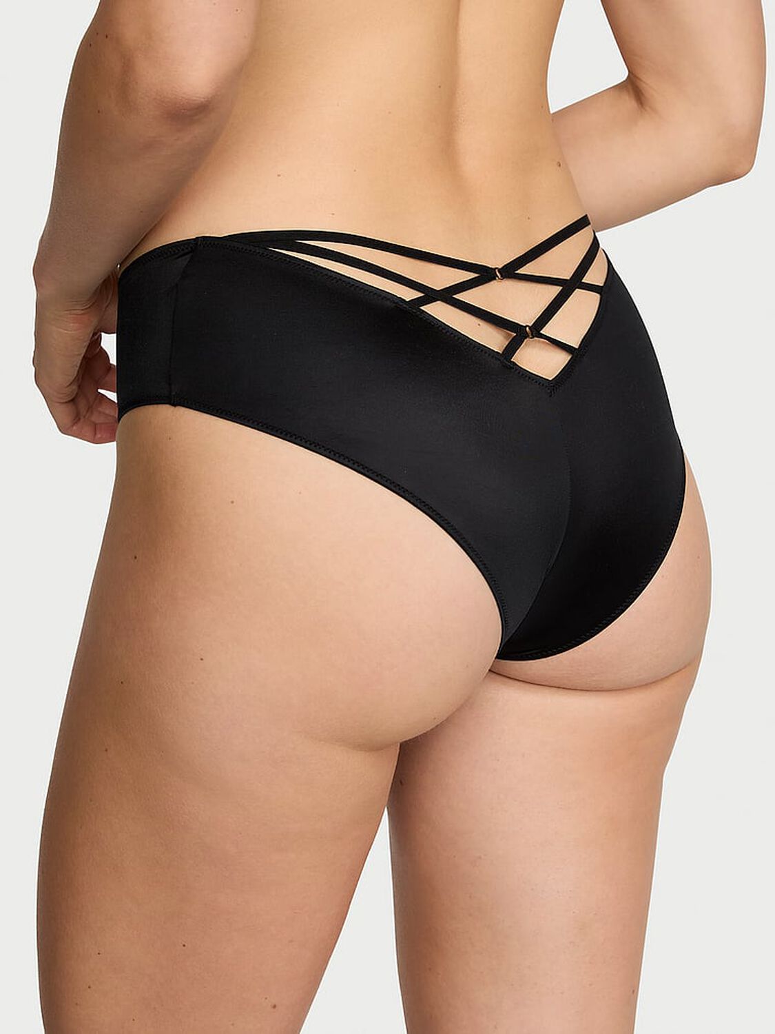 vs Very Sexy Strappy Back High-Leg Cheeky Panty Black 2 of 3 