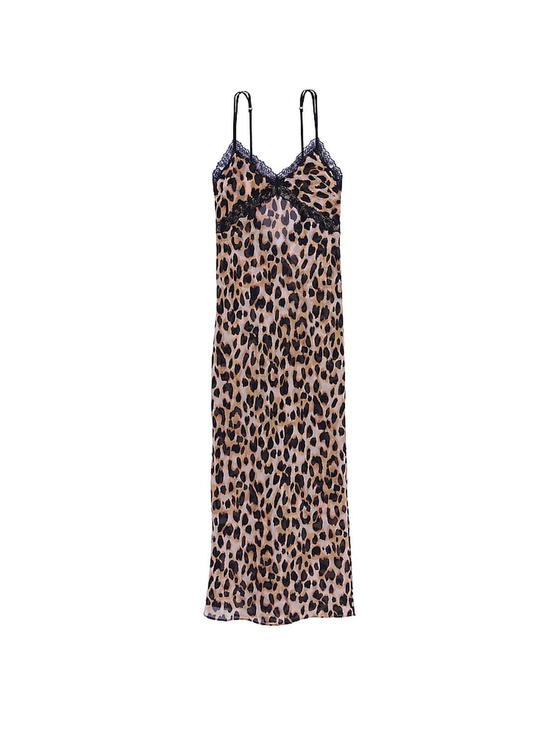 vs Victoria's Secret Leopard Chiffon Long Slip Dress 3 of 3 