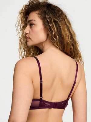 Sheer Shine Rose Unlined Low-Cut Demi Bra