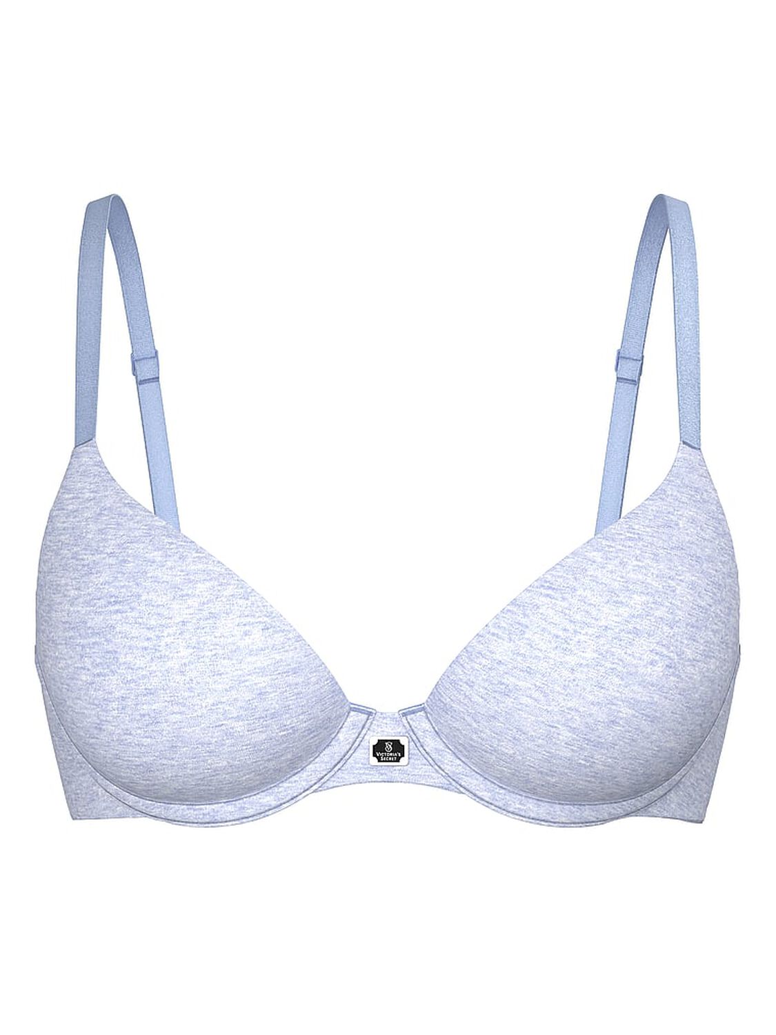 vs The T-Shirt Cotton Logo Hardware Lightly Lined Demi Bra Heather Cornflower 3 of 3 