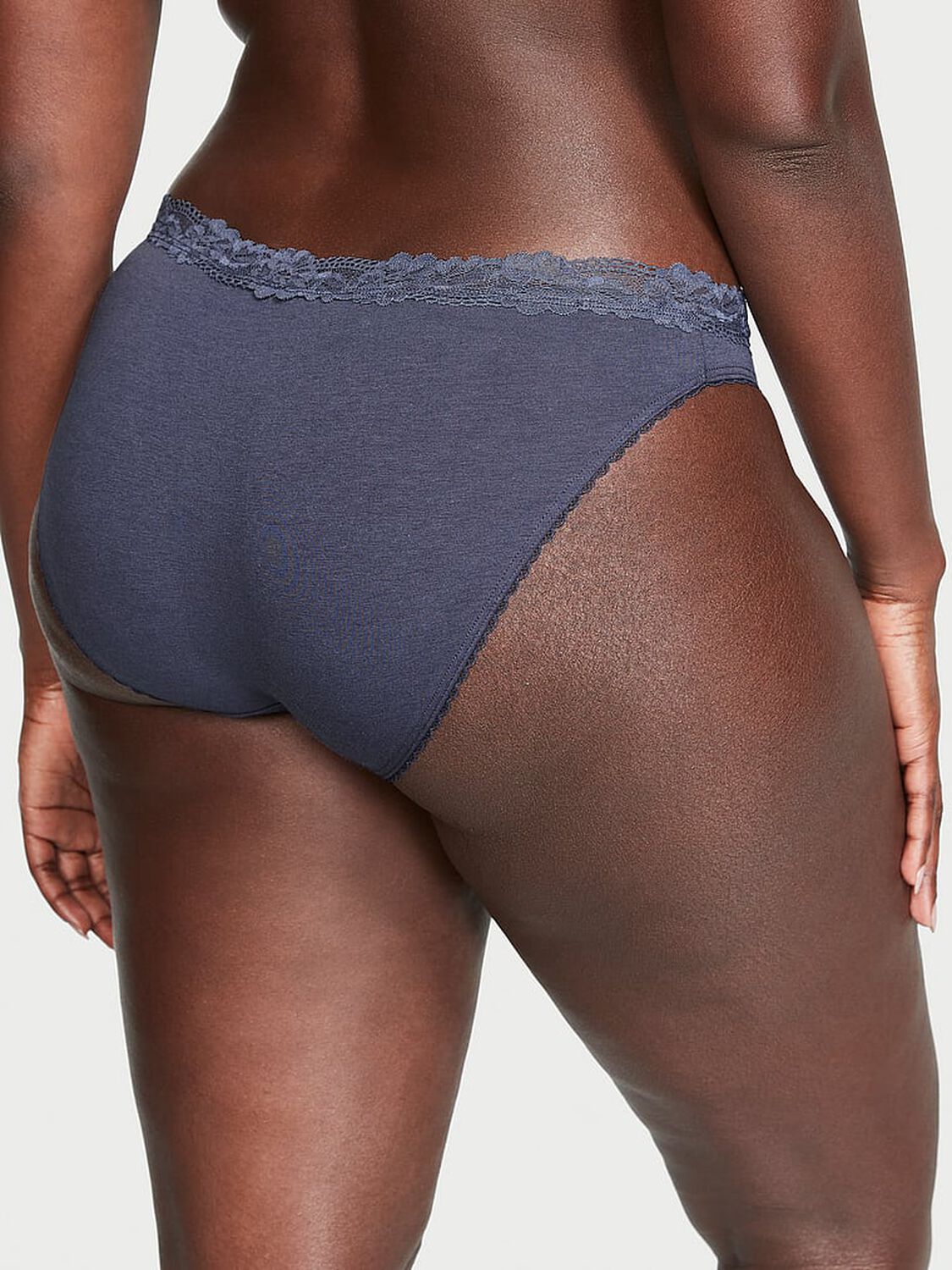 vs Victoria's Secret Stretch Cotton Lace-Waist Bikini Panty 2 of 4 