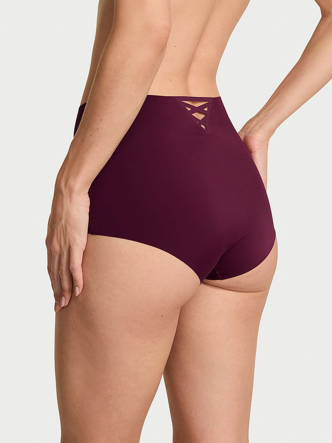 vs No-Show No-Show Strappy Modern Brief Panty Rich Maroon 2 of 3 