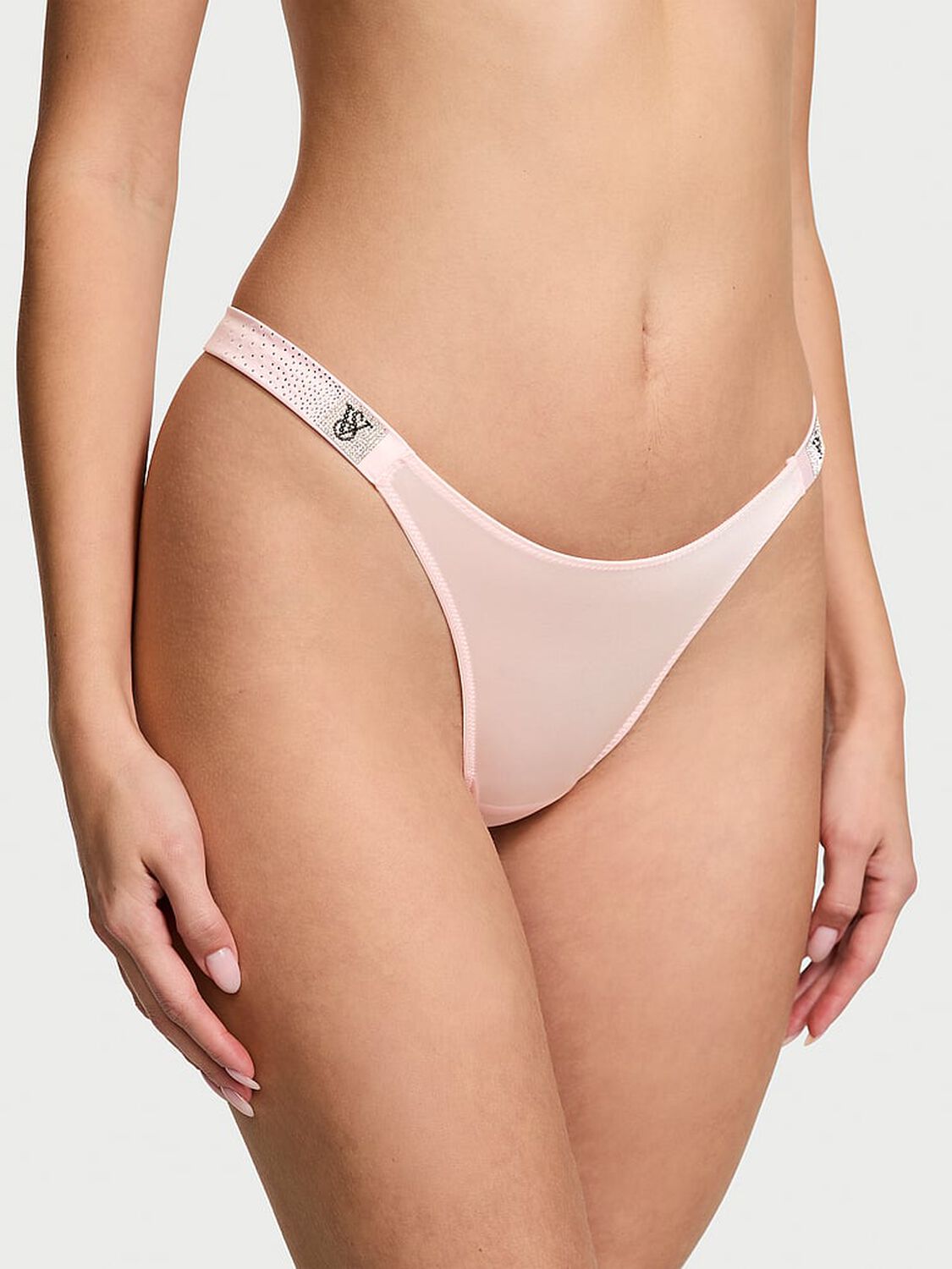 vs Very Sexy Scattered Shine Strap Thong Panty Angel Pink 1 of 4 