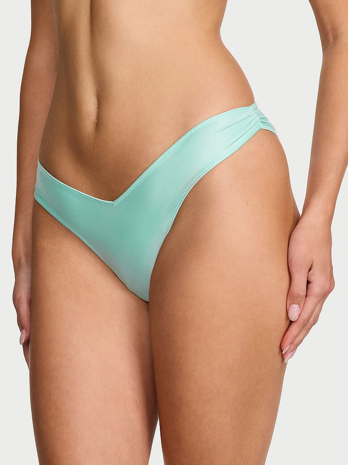 vs Dream Angels Satin Bow-Back Brazilian Panty Canal Blue 1 of 3 