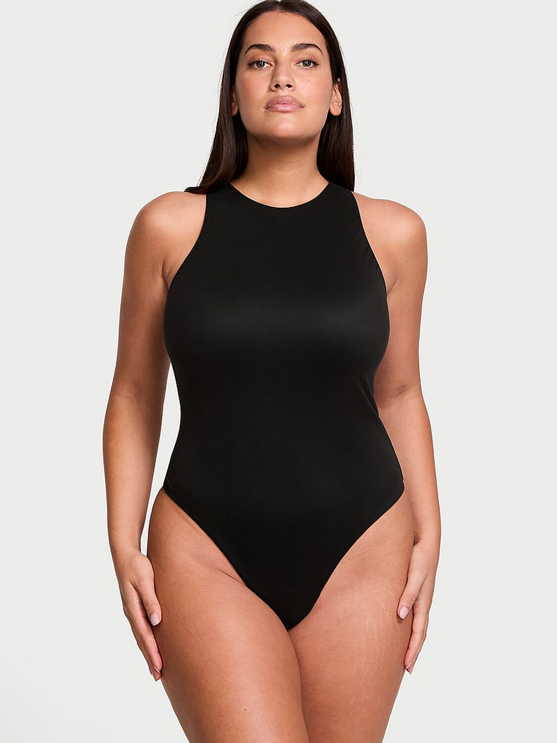 vs Vsx BODYWEAR by Victoria's Secret with FeatherSoft&trade; Innovation Tank Bodysuit Black 1 of 4 