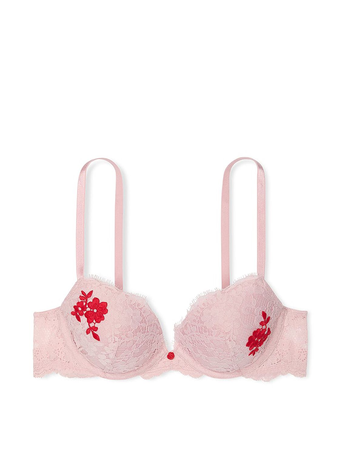 vs Dream Angels Lace Push-Up Bra Chalk Rose 3 of 4 