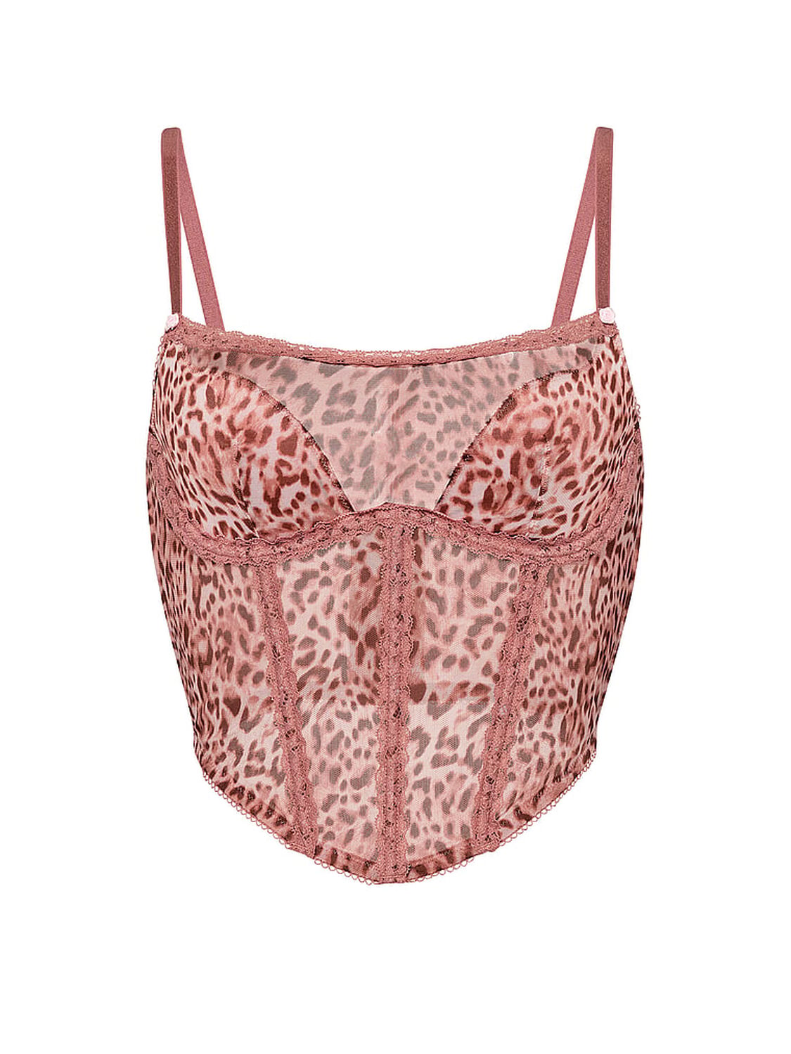 vs Dream Angels Sweet Leopard Mesh Corset Top Angel Pink Leopard 3 of 3 