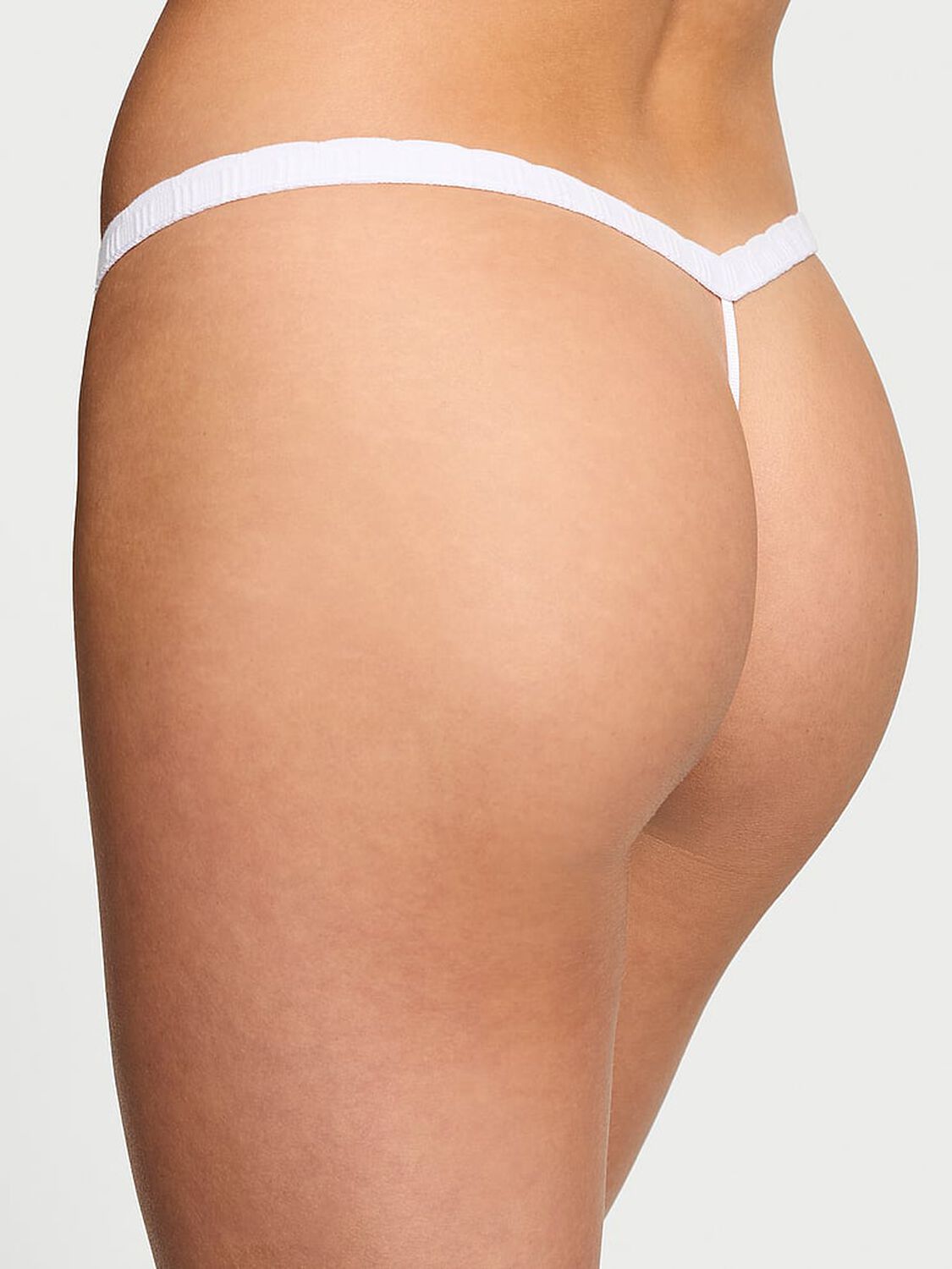 vs Victoria's Secret Stretch Cotton Rib V-String Panty Vs White 2 of 3 