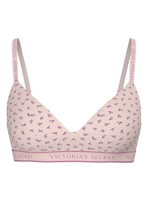 Cotton Logo Lightly Lined Wireless Bra