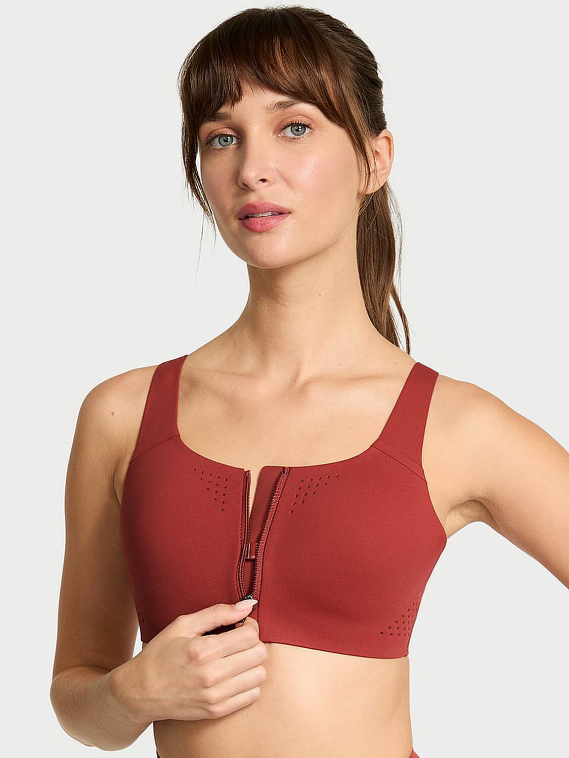 vs Vsx Featherweight Max™ Front-Close Sports Bra Russet & Coral Flash 1 of 3 