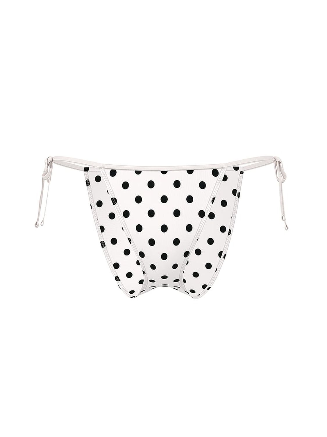 vs Victoria's Secret Swim Tease Side-Tie Cheeky Bikini Bottom White & Black Dots 3 of 3 