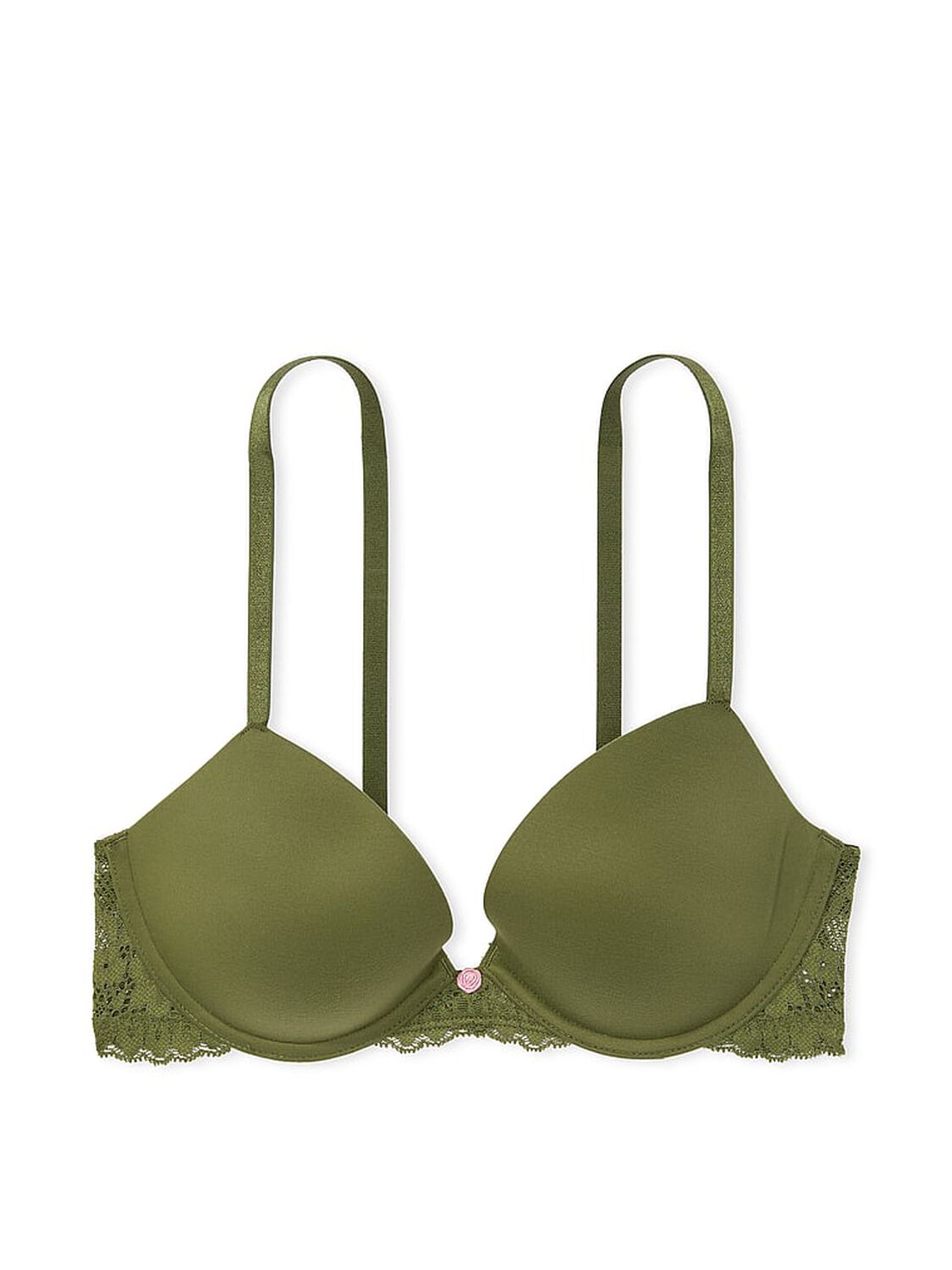 vs Dream Angels Smooth & Lace Push-Up Bra Woodland Green 3 of 4 