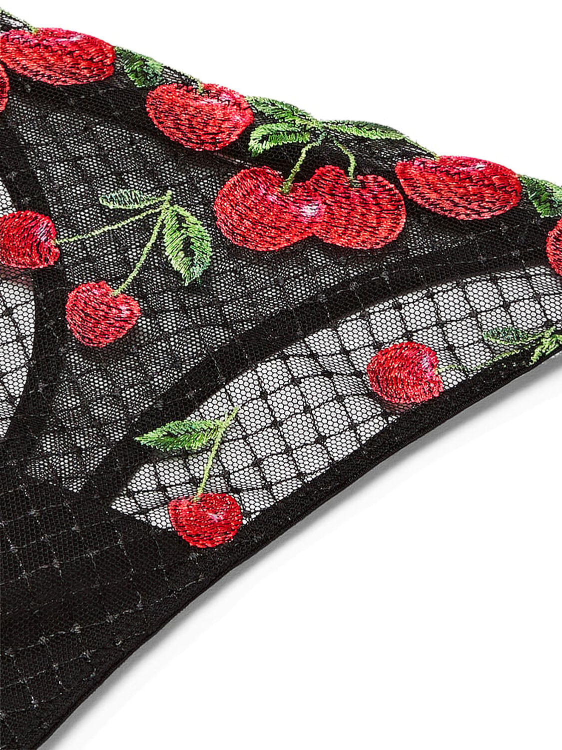 vs Very Sexy Cherry Embroidery Adjustable String Thong Panty Black Cherries 4 of 4 