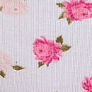 Cotton Lace-Waist Thong, White & Pink Peonies, swatch