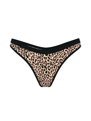 Stretch Cotton High-Leg Scoop Thong Panty