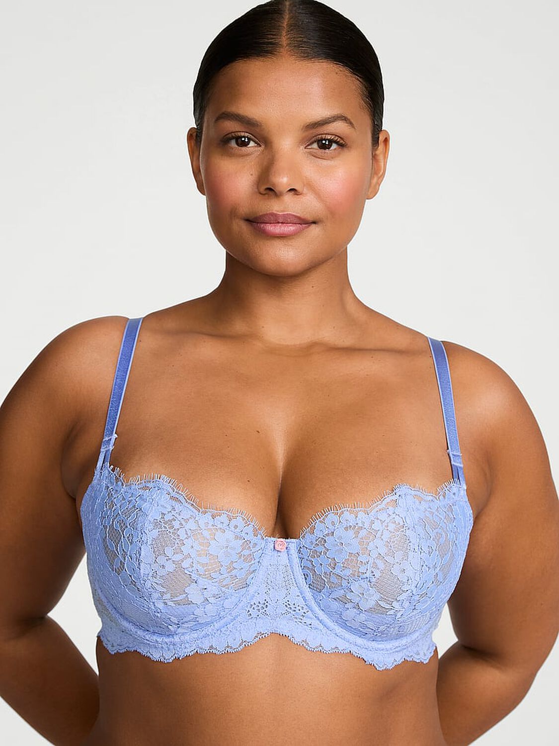 vs Dream Angels Wicked Unlined Lace Balconette Bra Cameo Blue 4 of 4 
