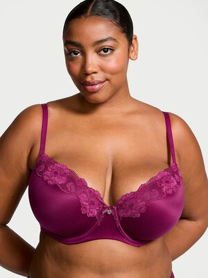 Lightly Lined Lace-Trim Demi Bra