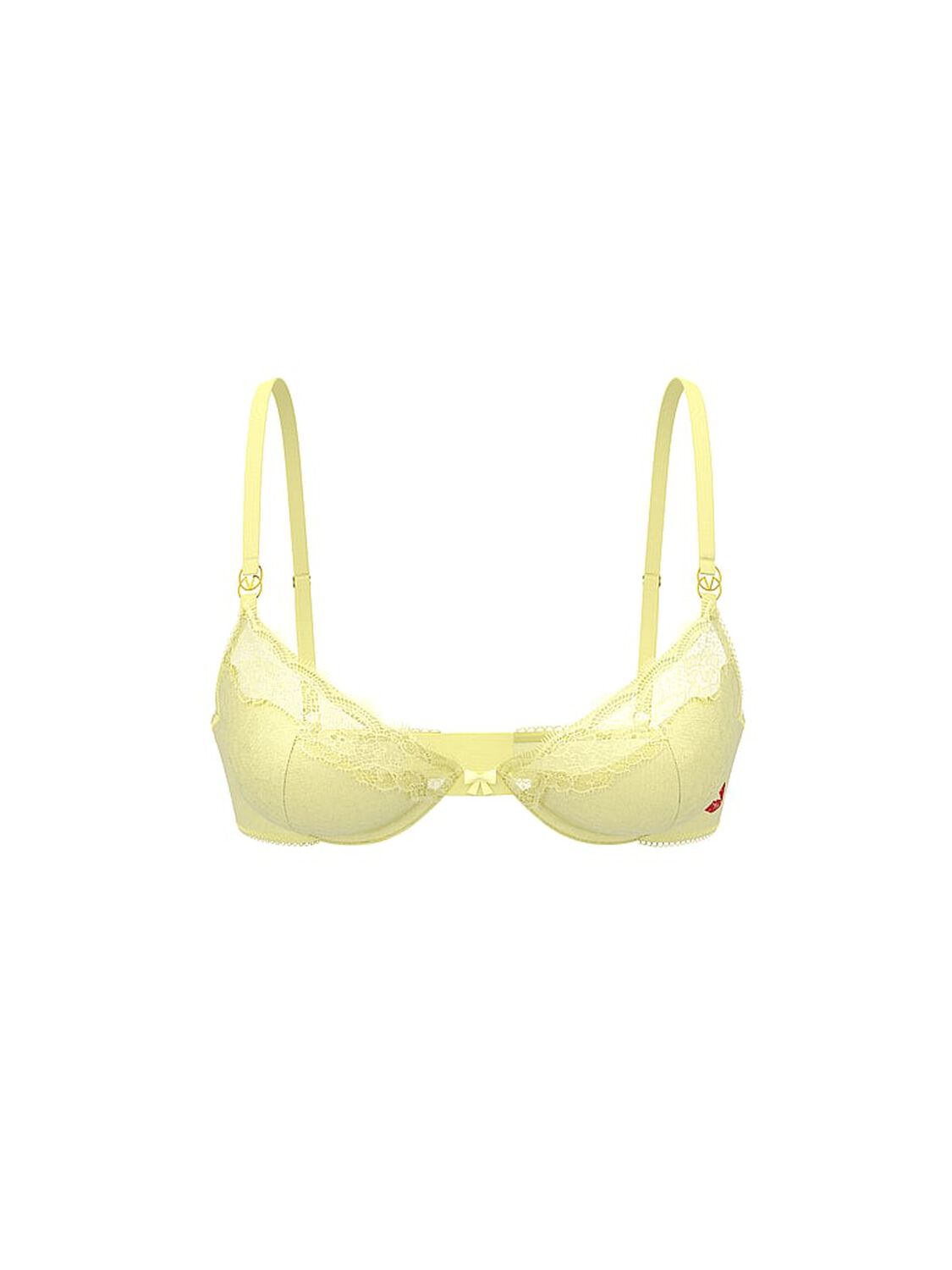 vs Victoria's Secret Tease Unlined Satin Kiss Demi Bra Lemonade 3 of 3 