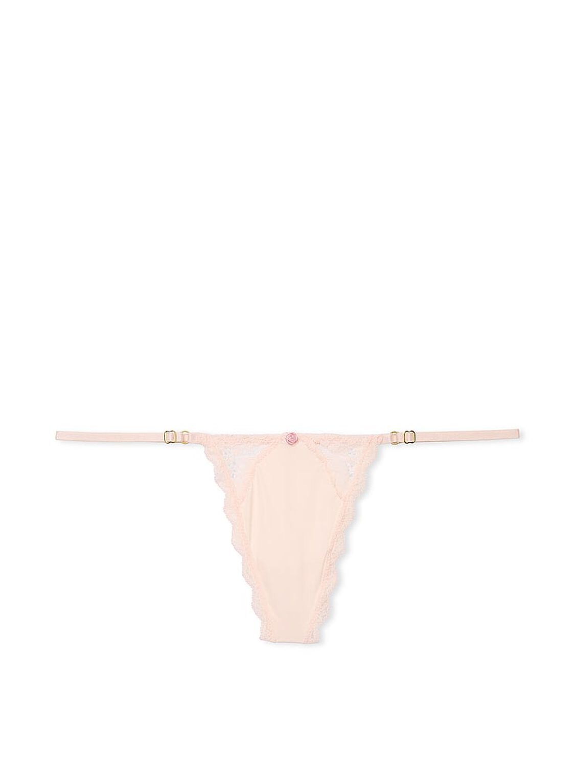 vs Dream Angels Lace-Trim Adjustable V-String Panty Purest Pink 3 of 3 