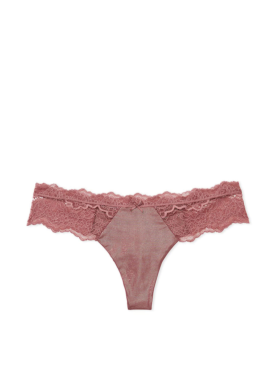 vs Dream Angels Lace-Trim Smooth Shimmer Thong Panty Vintage Rose Shimmer 3 of 4 