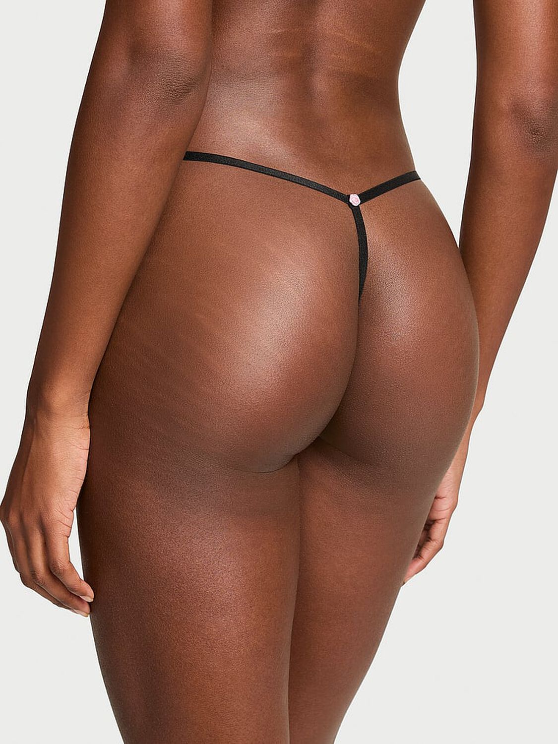 vs Dream Angels Lace Adjustable V-String Panty Black 2 of 4 