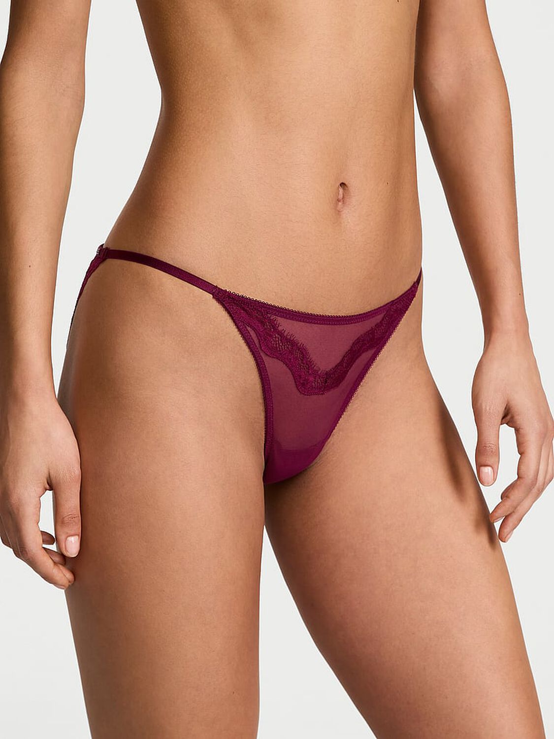 vs Very Sexy Sheer Shine Rose String Bikini Panty Kir 2 of 2 