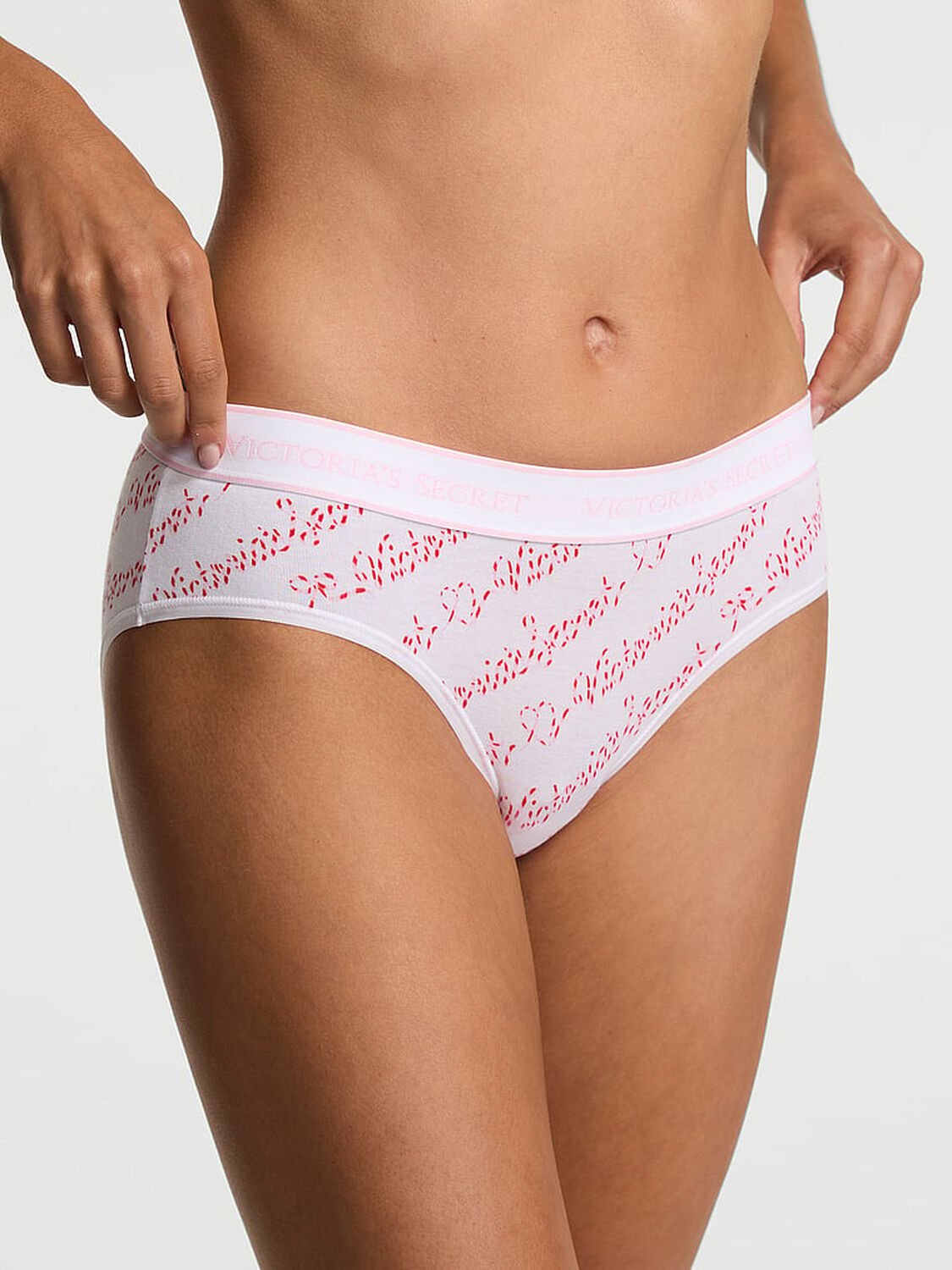 vs Cotton Logo Cotton Hiphugger Panty Vs White Script 2 of 3 