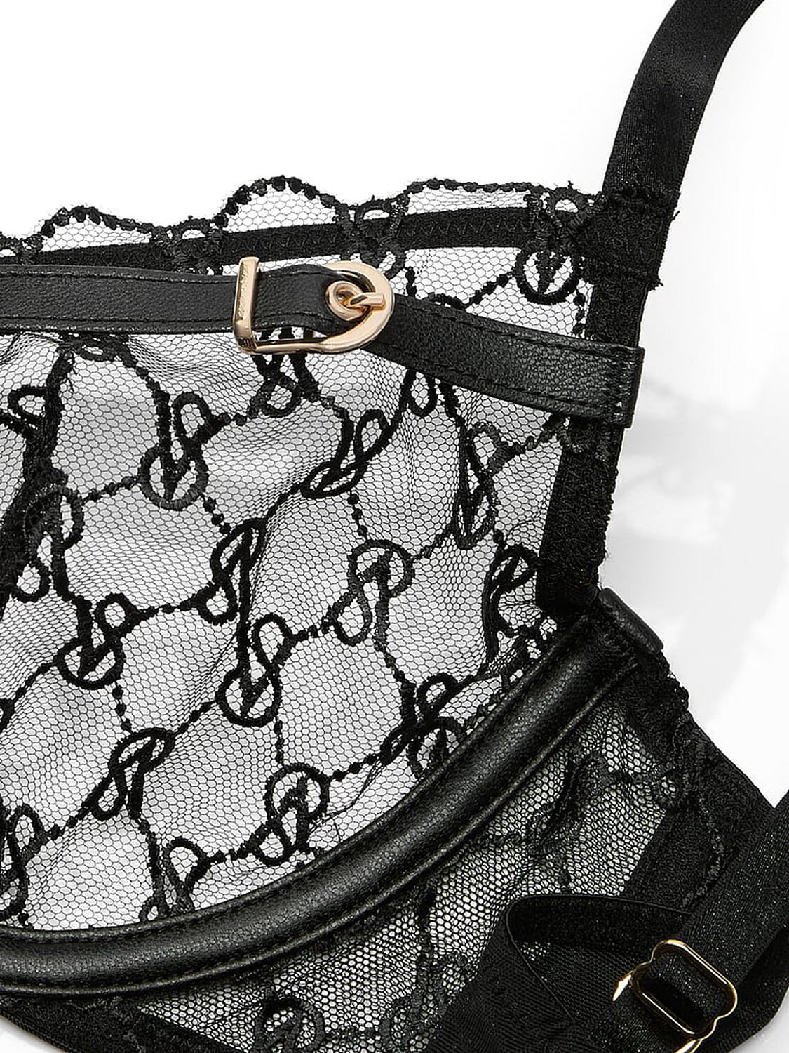 vs Very Sexy VS Logo Embroidery Unlined Low-Cut Demi Bra 2 of 2 