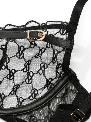 VS Logo Embroidery Unlined Low-Cut Demi Bra